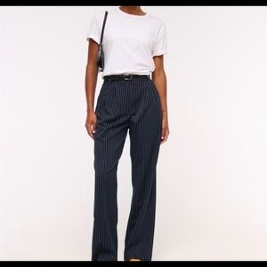 Abercrombie & Fitch Pinstripe Navy White Trim 9-5 Dress Pants
